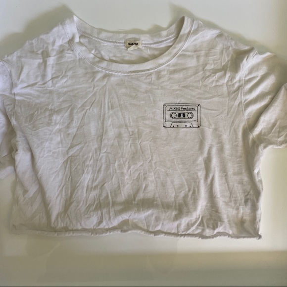 GARAGE WHITE CROP TOP - Picture 1 of 2